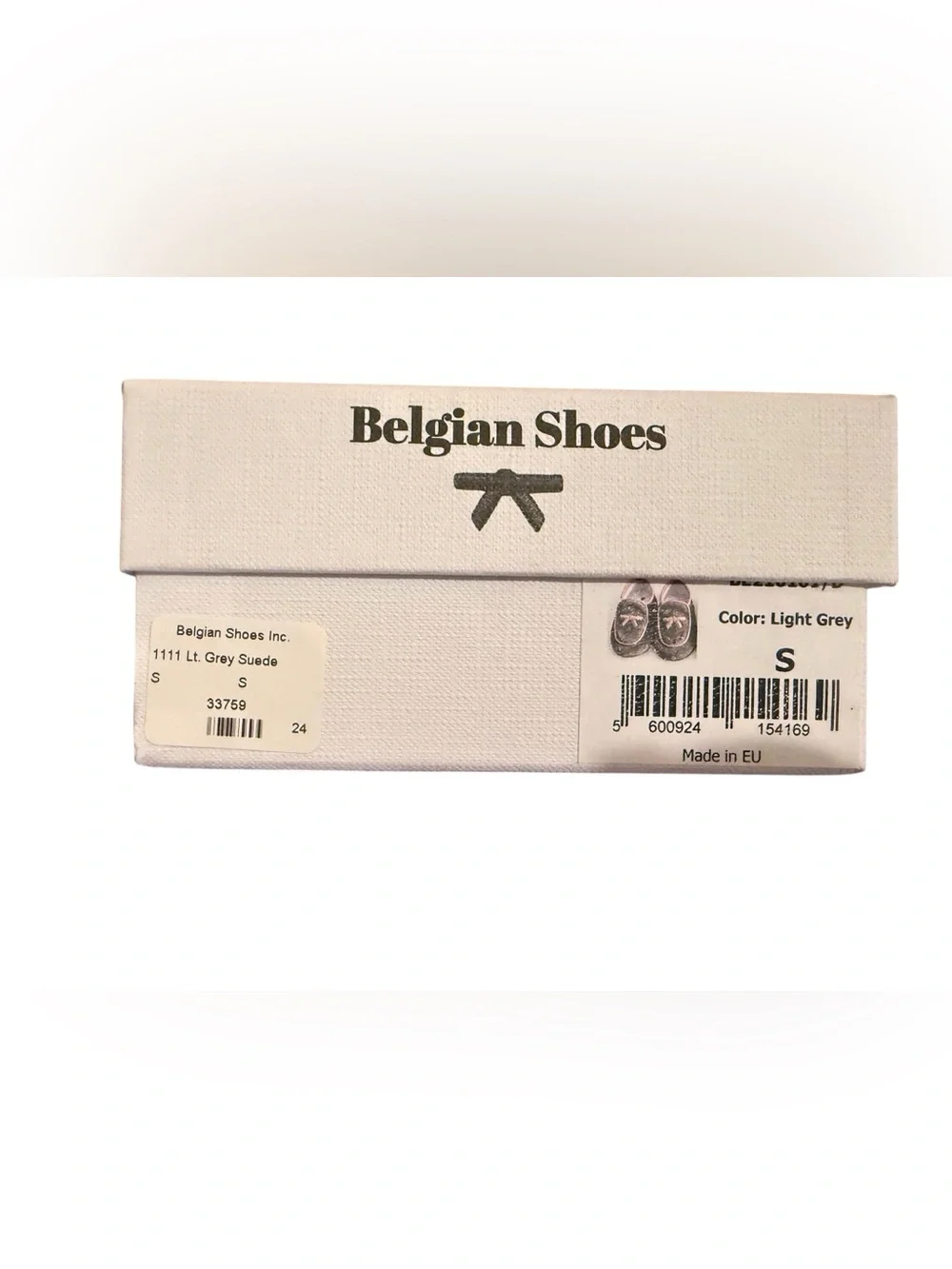 NIB Designer baby Belgian shoes light grey suede loafers w bows small/size 4 - Picture 5 of 5